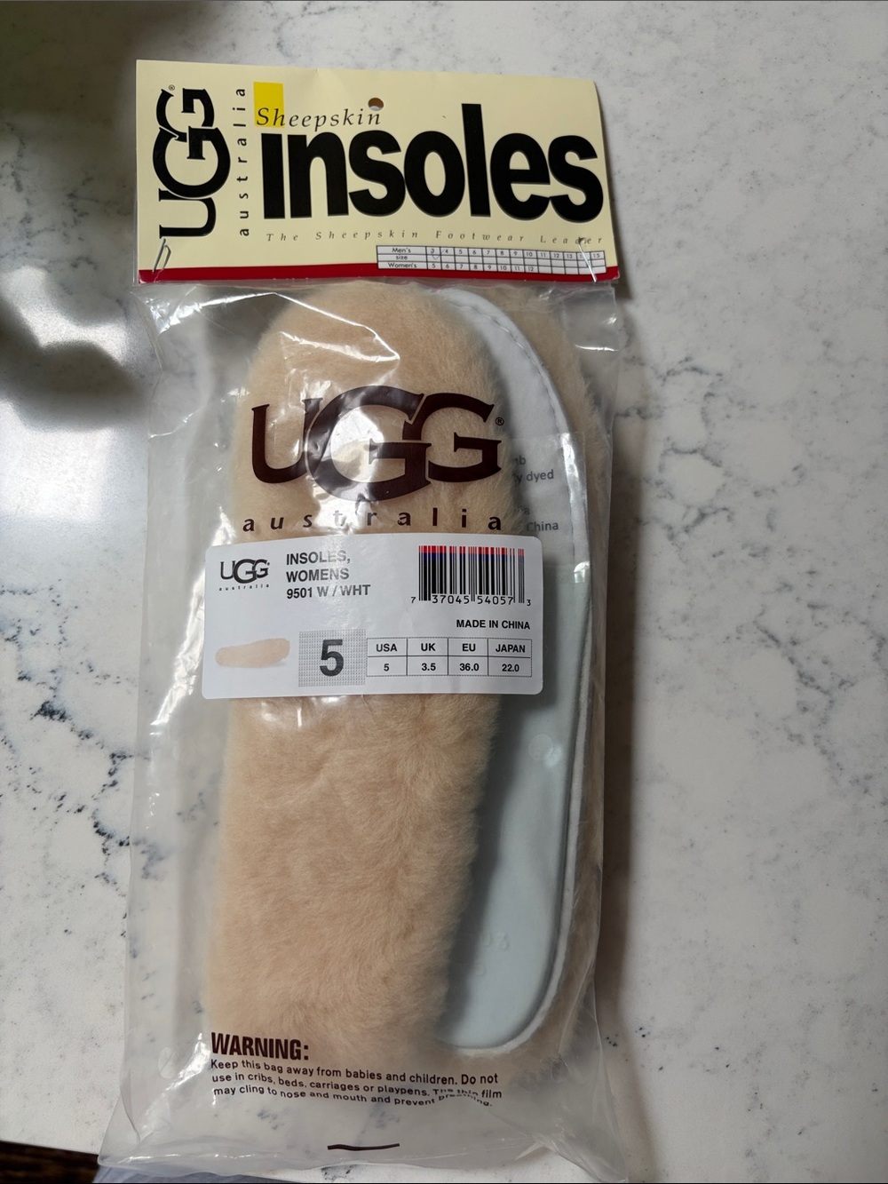 UGG Cream Sheepskin Insoles - Plush Footbed Inserts